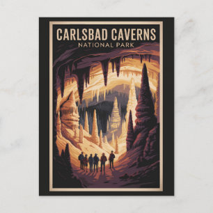 Cartão Postal Ilustração de Viagem do Parque Nacional Carlsbad C