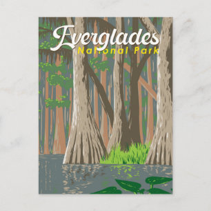Cartão Postal Ilustração de Viagem do Parque Nacional Everglades