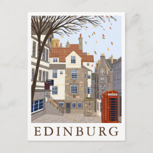 Cartão Postal Ilustração de Viagem Edimburgo Escócia