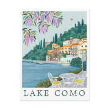 Ilustração de Viagem Lago de Como Itália