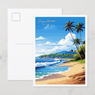Cartão Postal Ilustração de viagem Playa Hermosa Costa Rica