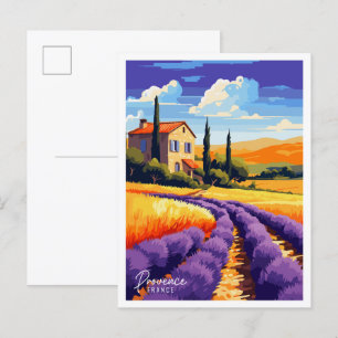 Cartão Postal Ilustração de viagem vintage da Provença França