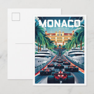Cartão Postal Ilustração de Viagem Vintage de Arte do Grande Prê