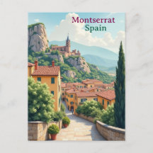 Ilustração de viagem vintage de arte Montserrat Es