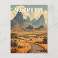 Ilustração de viagem vintage de Moçambique