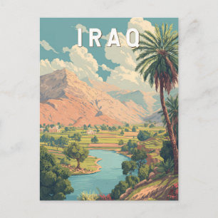 Cartão Postal Ilustração de viagem vintage do Iraque