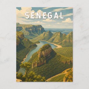 Cartão Postal Ilustração de viagem vintage do Senegal