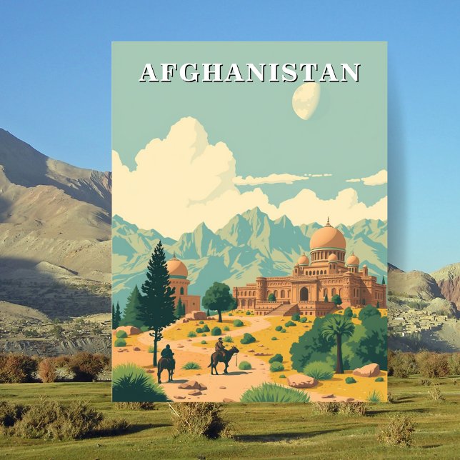 Cartão Postal Ilustração de Viagens no Afeganistão (Afghanistan )