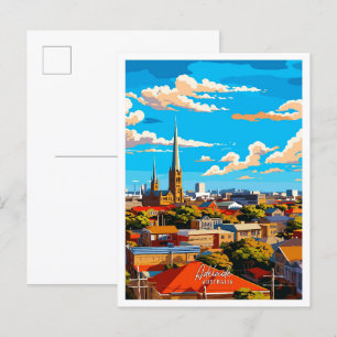 Cartão Postal Ilustração de viagens vintage da Austrália Adelaid