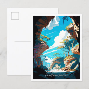 Cartão Postal Ilustração de Viagens vintage de Arte da Flórida C