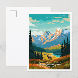 Cartão Postal Ilustração de viagens vintage de Arte do Banff Can
