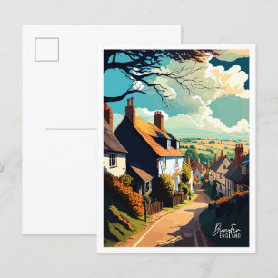 Cartão Postal Ilustração de viagens vintage de Arte Dunster Engl
