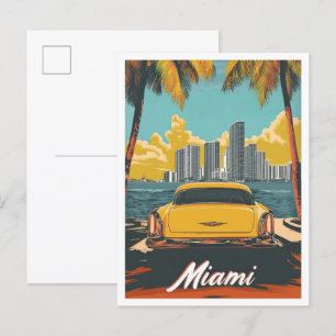 Cartão Postal Ilustração de Viagens vintage de Arte nos EUA em M