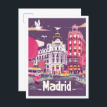 Cartão Postal Ilustração de Viagens vintage de Espanha Madrid<br><div class="desc">Ilustração de lugar de Viagens vintage de Arte Espanha Madrid</div>