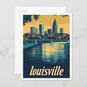Cartão Postal Ilustração de Viagens vintage de Louisville Kentuc