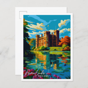 Cartão Postal Ilustração de viagens vintage Hever Castle England