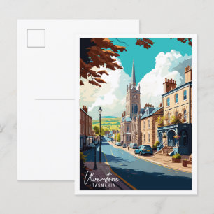 Cartão Postal Ilustração de viagens vintage Ulverstone Tasmânia