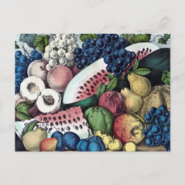 Cartão Postal Ilustração de Vintage Fruta Americana