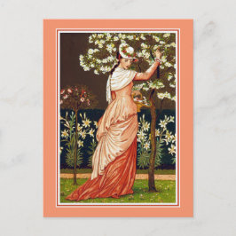Cartão Postal Ilustração de Vintagem de Tempo de Separação do Fl