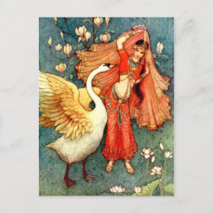 Cartão Postal Ilustração de Warwick Goble Swan Maiden