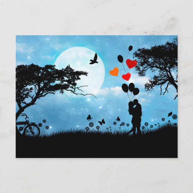 Cartão Postal Ilustração do amor (Frente)