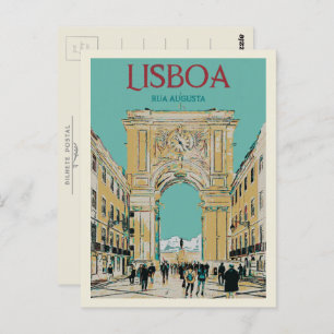 Cartão Postal Ilustração do arco da rua Augusta de Lisboa