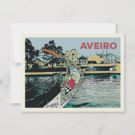 Cartão Postal "Ilustração do barco Moliceiro em Aveiro Portugal