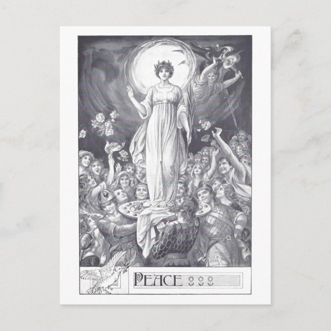 Cartão Postal Ilustração do Cartão-Postal Contra a Guerra da Paz (Frente)