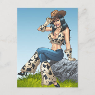 Cartão Postal Ilustração Do Chapéu Da Cowboy Dando A Sua Cabe