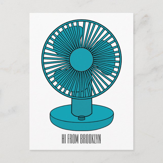 Cartão Postal Ilustração do desenho do ventilador (Frente)