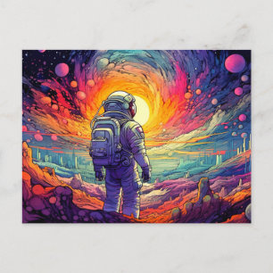 Cartão Postal Ilustração do Espaço e Além