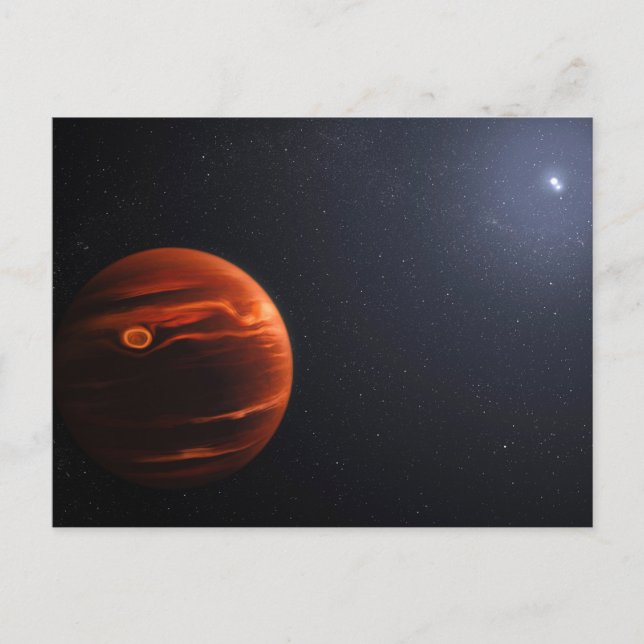 Cartão Postal Ilustração Do Exoplaneta Vhs 1256 B E Das Suas Est (Frente)