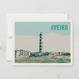 Cartão Postal Ilustração do Farol da lagoa de Aveiro