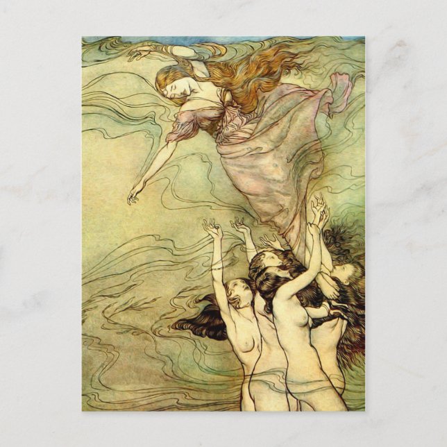 Cartão Postal Ilustração do Livro Ninfônico Vintage (Frente)