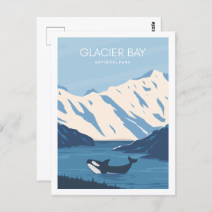 Cartão Postal Ilustração do Local de Viagem do Glacier Bay Alask