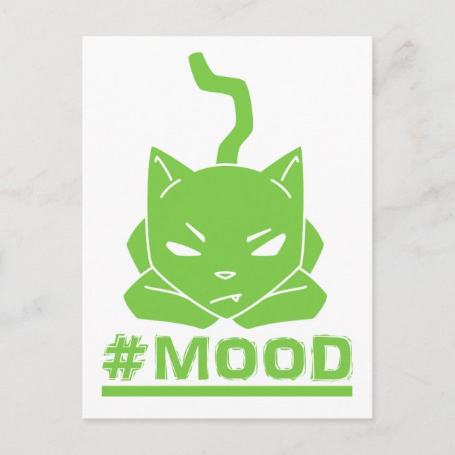 Cartão Postal Ilustração do logotipo do Limão para gatos #MOOD (Frente)