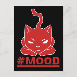 Cartão Postal Ilustração do logotipo vermelho do #MOOD Cat