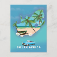 Ilustração do mapa da África do Sul pôster de viag