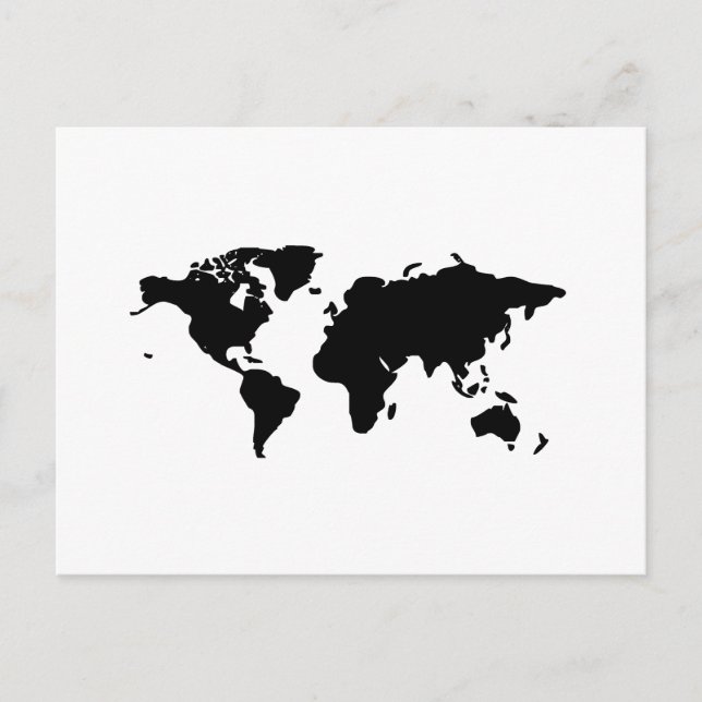 Cartão Postal Ilustração do mundo preto e branco (Frente)