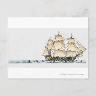 Cartão Postal Ilustração do navio de guerra do final do século X