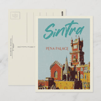 Cartão Postal Ilustração do palácio de Sintra Pena Portugal