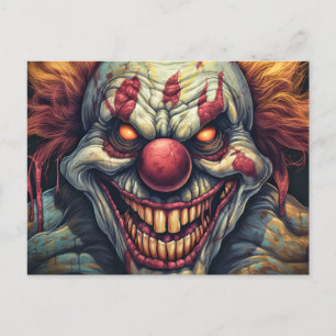 Cartão Postal Ilustração do Palhaço do Circo Scary Sideshow