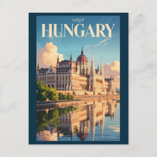 Cartão Postal Ilustração do Parlamento da Hungria Arte de Viagem