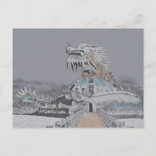 Cartão Postal Ilustração do Parque Aquático Abandonado do Lago T