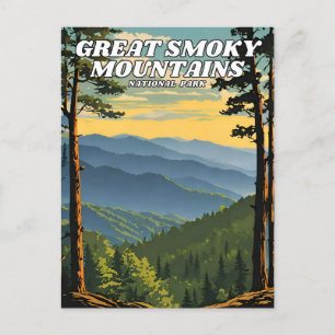 Cartão Postal Ilustração do Parque Nacional das Montanhas do Enf