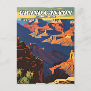 Cartão Postal Ilustração do Parque Nacional do Grand Canyon, ret