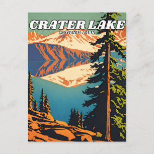Cartão Postal Ilustração do Parque Nacional do Lago Crater em De