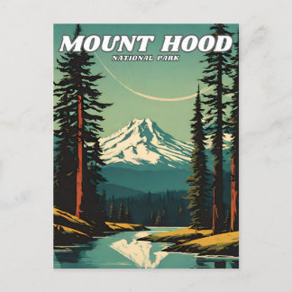Cartão Postal Ilustração do Parque Nacional Mount Hood retrô Clá