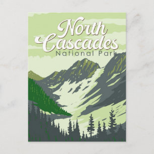 Cartão Postal Ilustração do Parque Nacional North Cascades Viage
