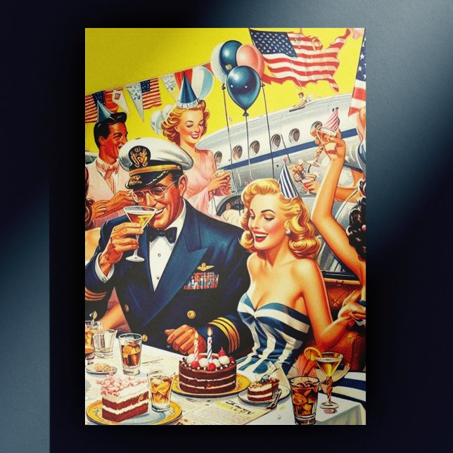 Cartão Postal Ilustração do Partido Vintage 1950 (Criador carregado)